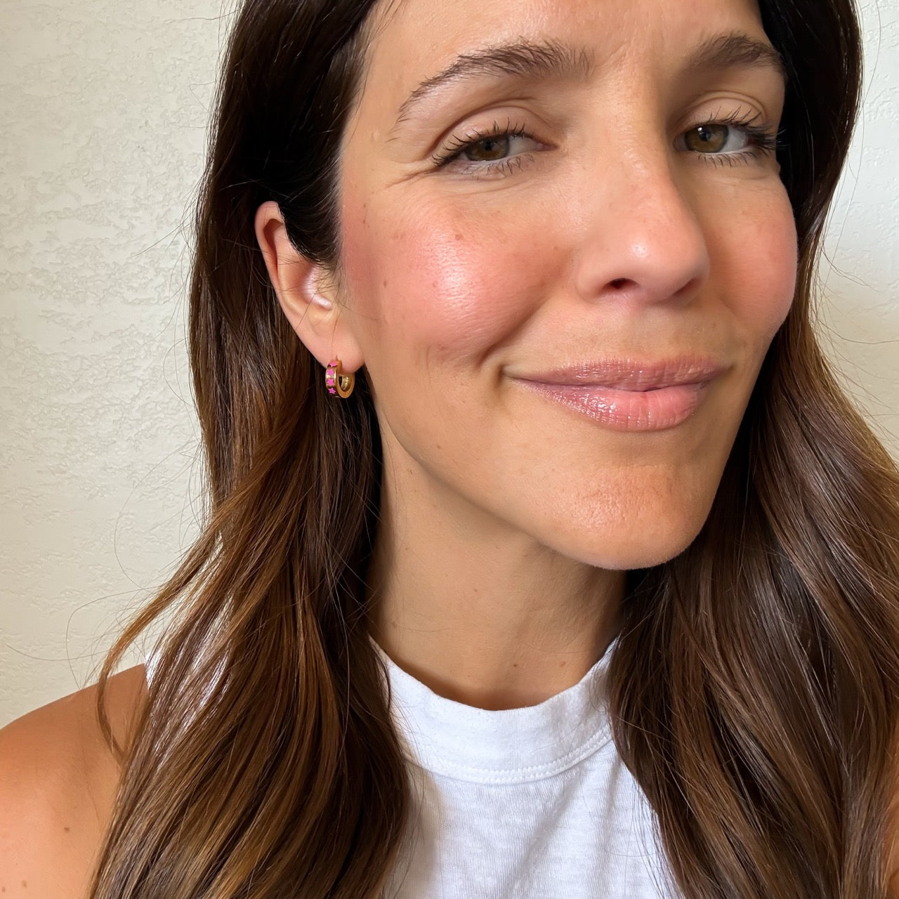 Neon Star Chunky Huggie Hoop Earrings