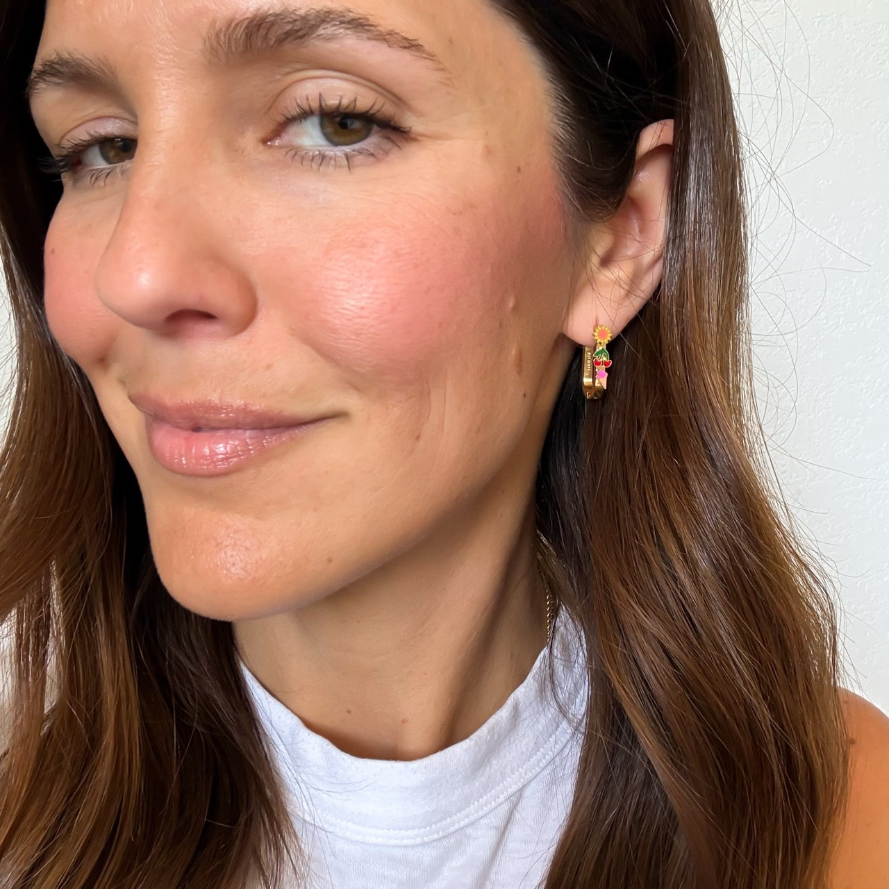 Summer Vibes Oblong 3D Huggie Hoop Earrings