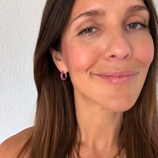 Neon Color Chunky Rounded Huggie Hoop Earrings