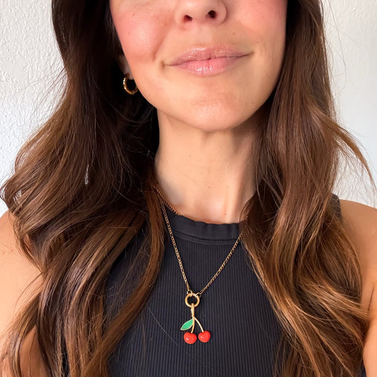 Red Cherry Necklace Charm