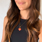 Neon Orange Heart Necklace Charm