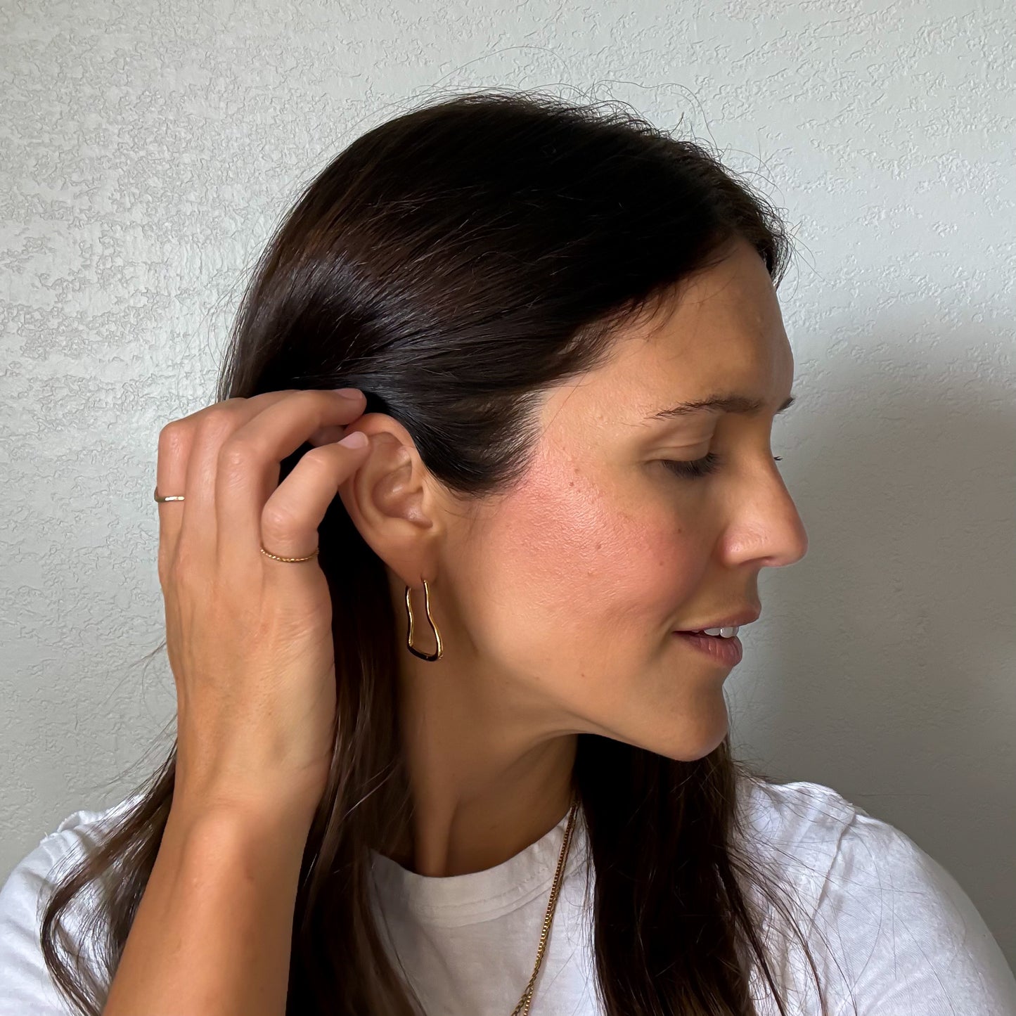 Cosmic Wave Rounded Huggie Hoop Earrings