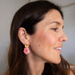 Retro Flower Drop Stud Earrings