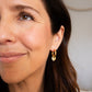 Hammered Chunky Rounded Huggie Hoop Earrings