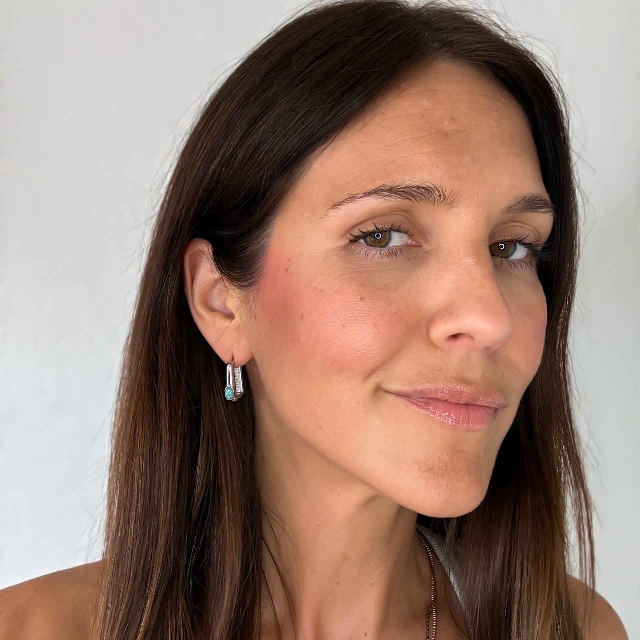 Planetary Rectangle Huggie Hoop Earrings