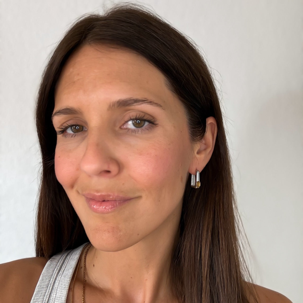 Planetary Rectangle Huggie Hoop Earrings