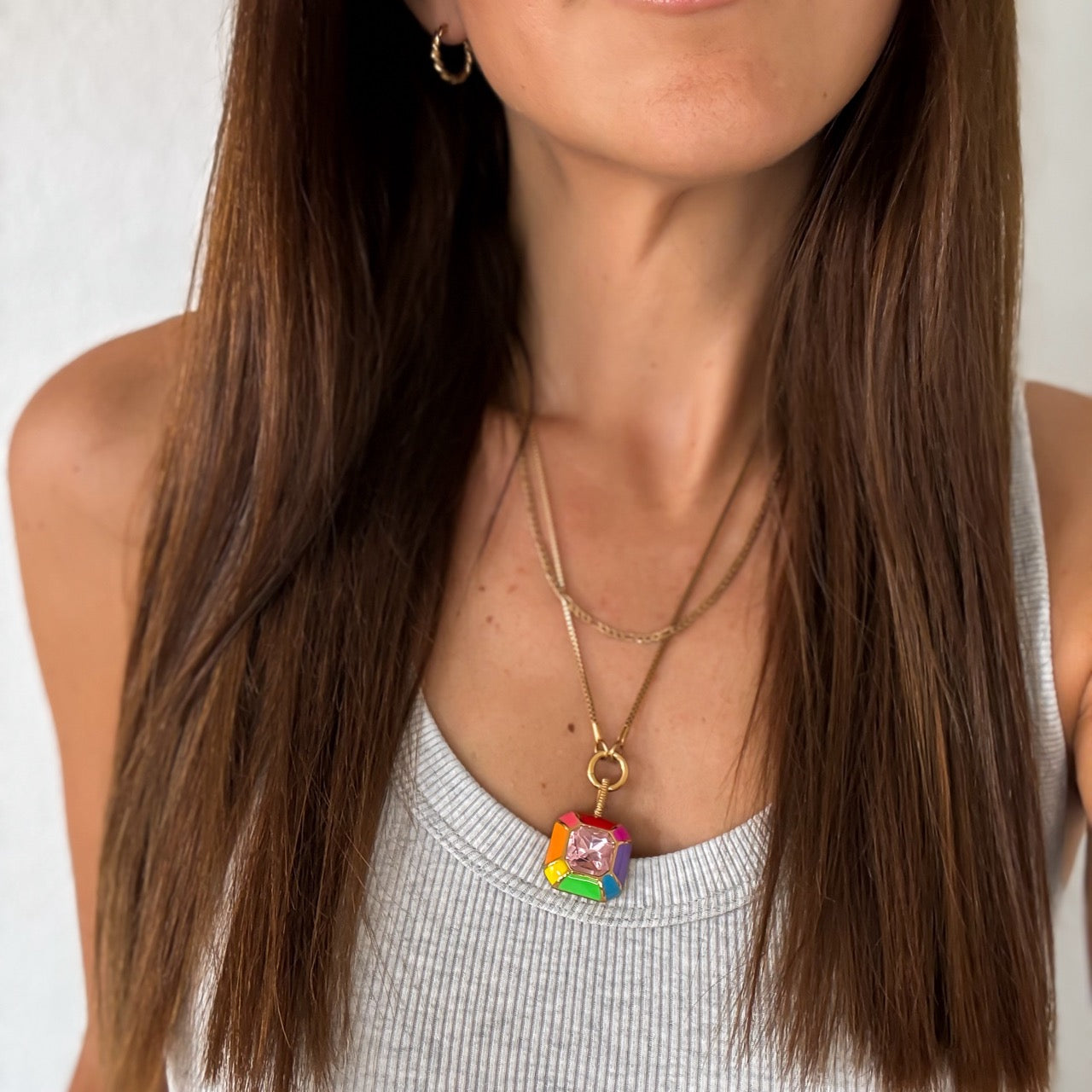 Miley Neon Rainbow Necklace Charm