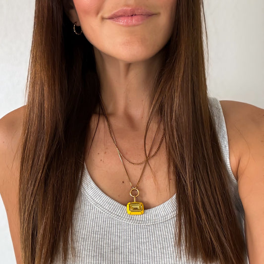 Neon Yellow Miley Necklace Charm