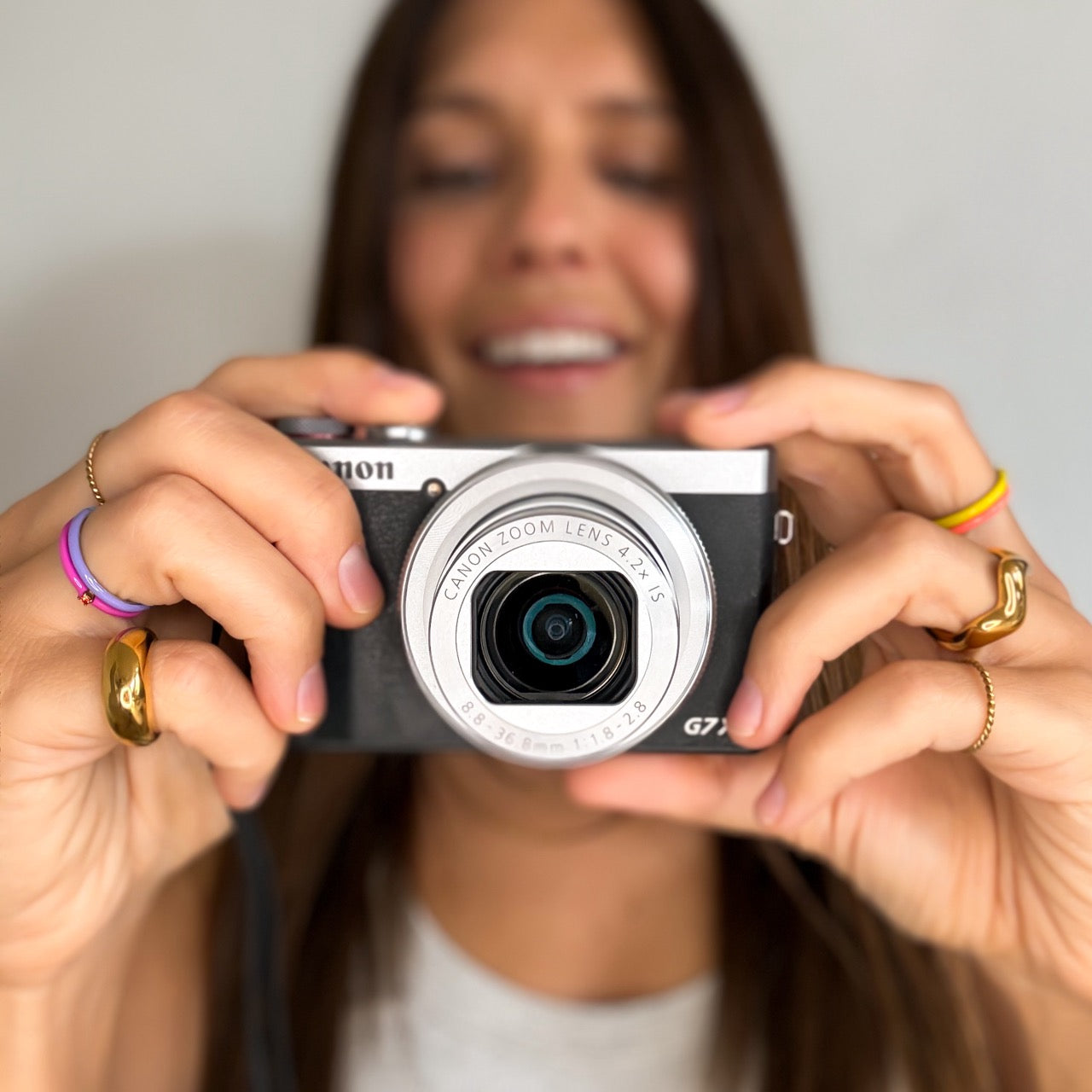 Split Color Neon Purple & Blue Stacker Ring