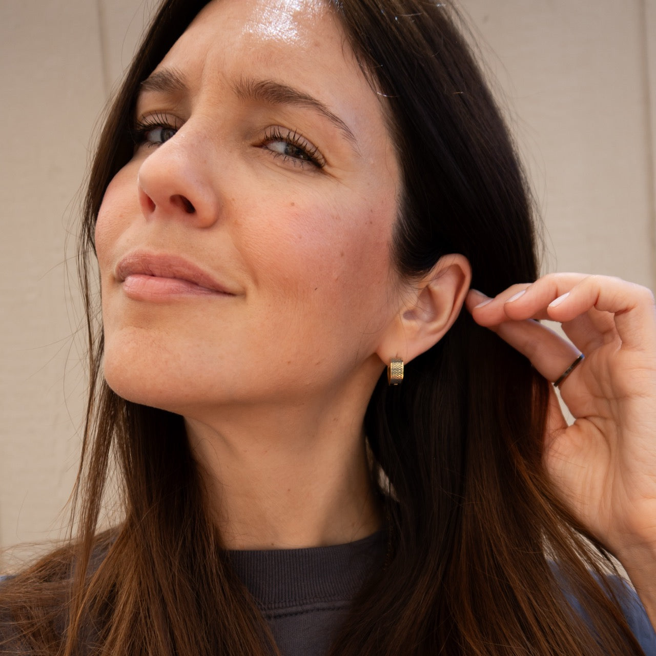 Snake Skin Super Chunky Huggie Hoop Earrings