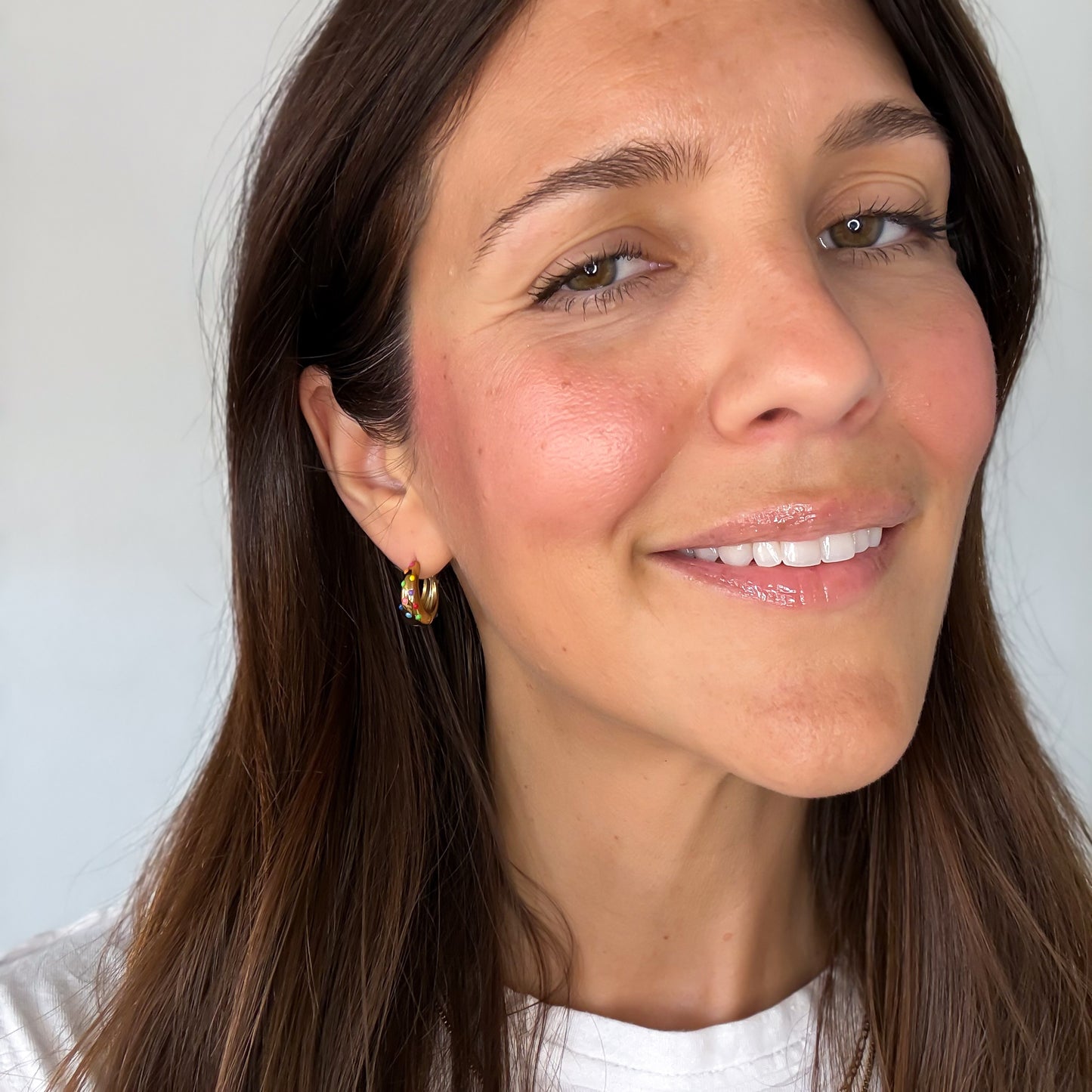 Neon Bubbles Teardrop Chunky Huggie Hoop Earrings