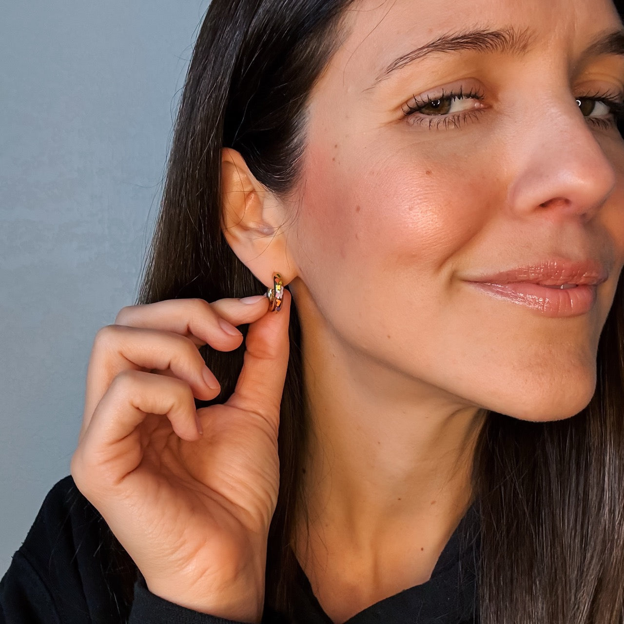 Shapes Chunky Rounded Huggie Hoop Earrings