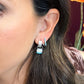 Turquoise Rectangle Huggie Hoop Earrings