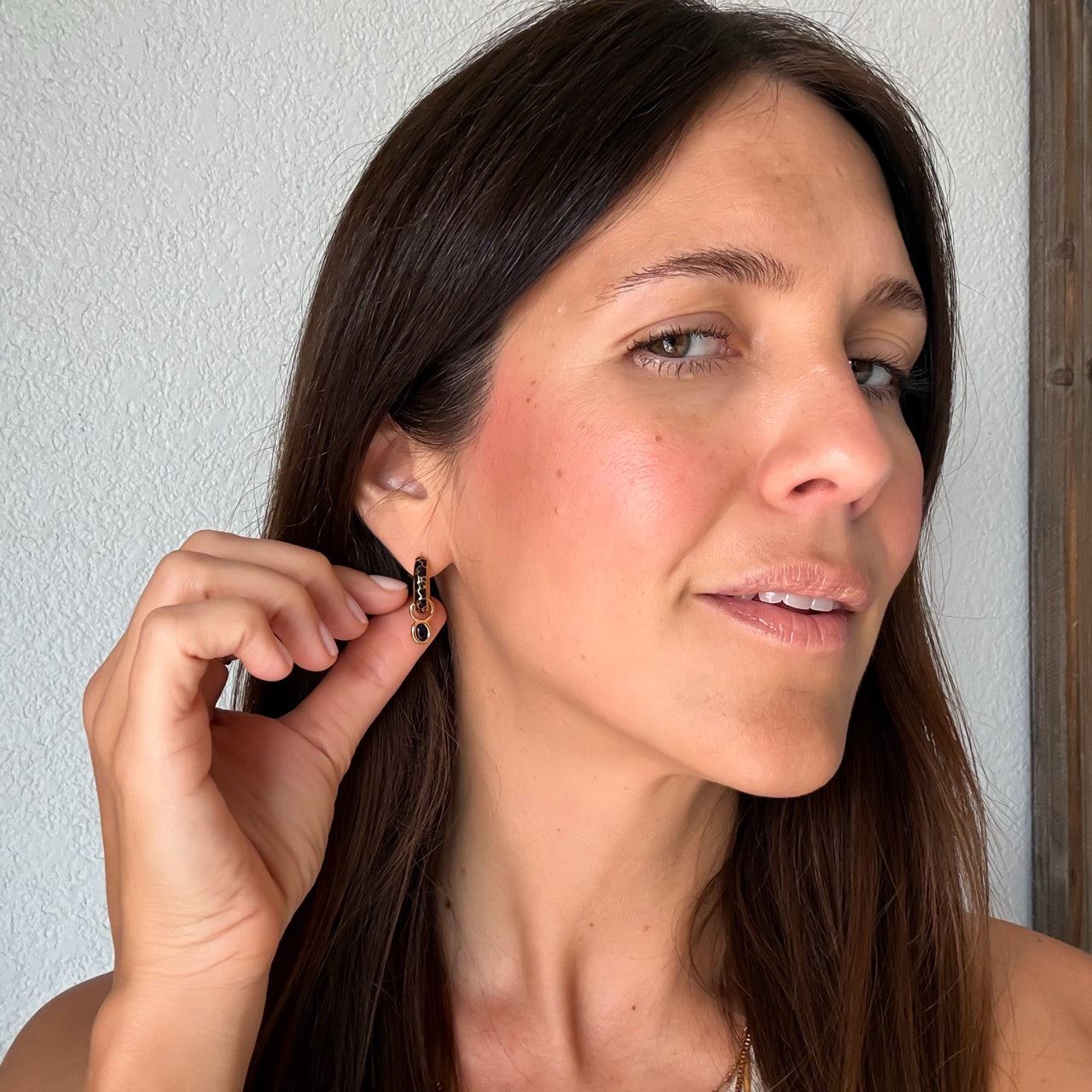 Cow Chunky Rounded Huggie Hoop Earrings