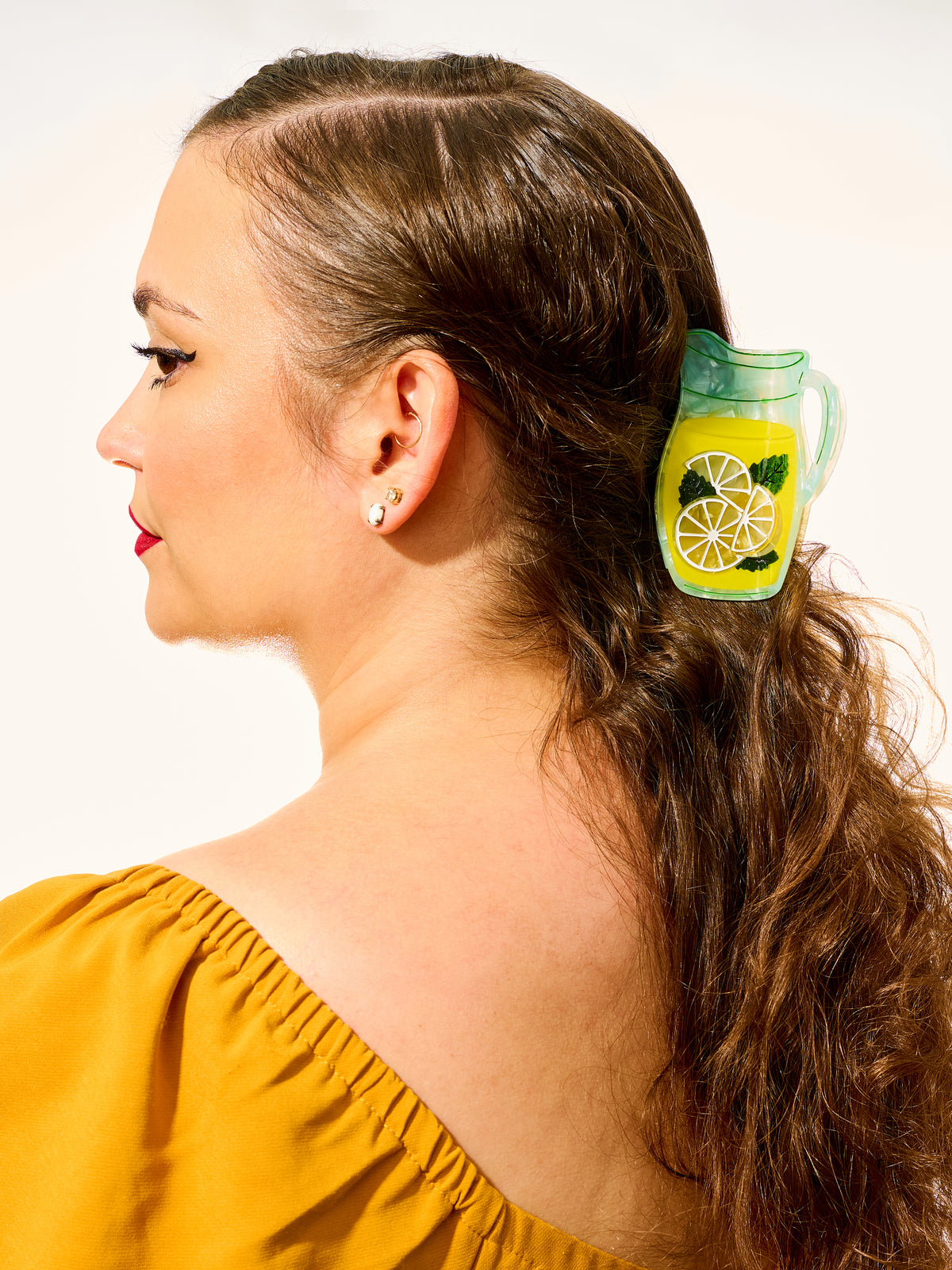 Lemon Slice 3D Huggie Hoop Earrings