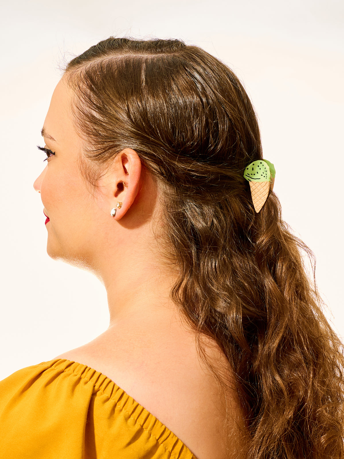Ice Cream Cones 3D Huggie Hoop Earrings