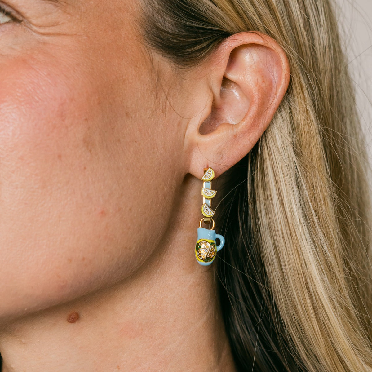 Lemon Slice 3D Huggie Hoop Earrings