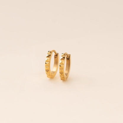 Studded Huggie Hoop Earrings