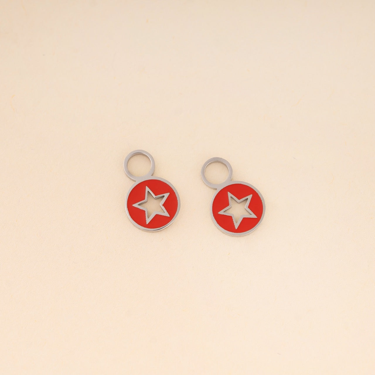 Star Cut-out Huggie Hoop Charms (Reversible)