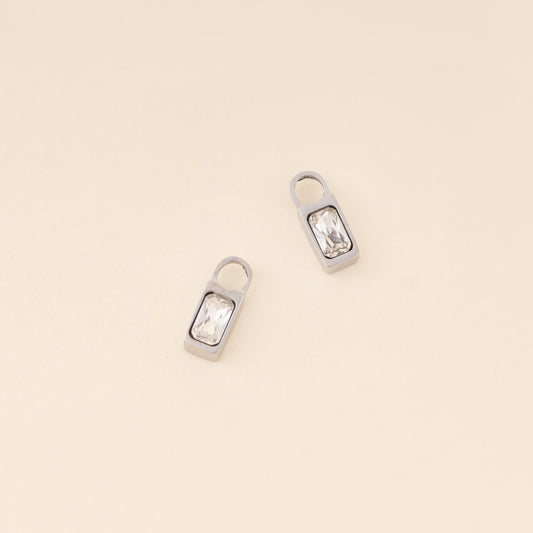 Baguette Crystal Huggie Hoop Charms