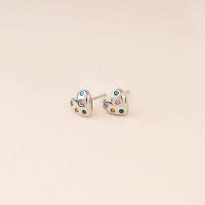 Puffy Heart Stud Earrings