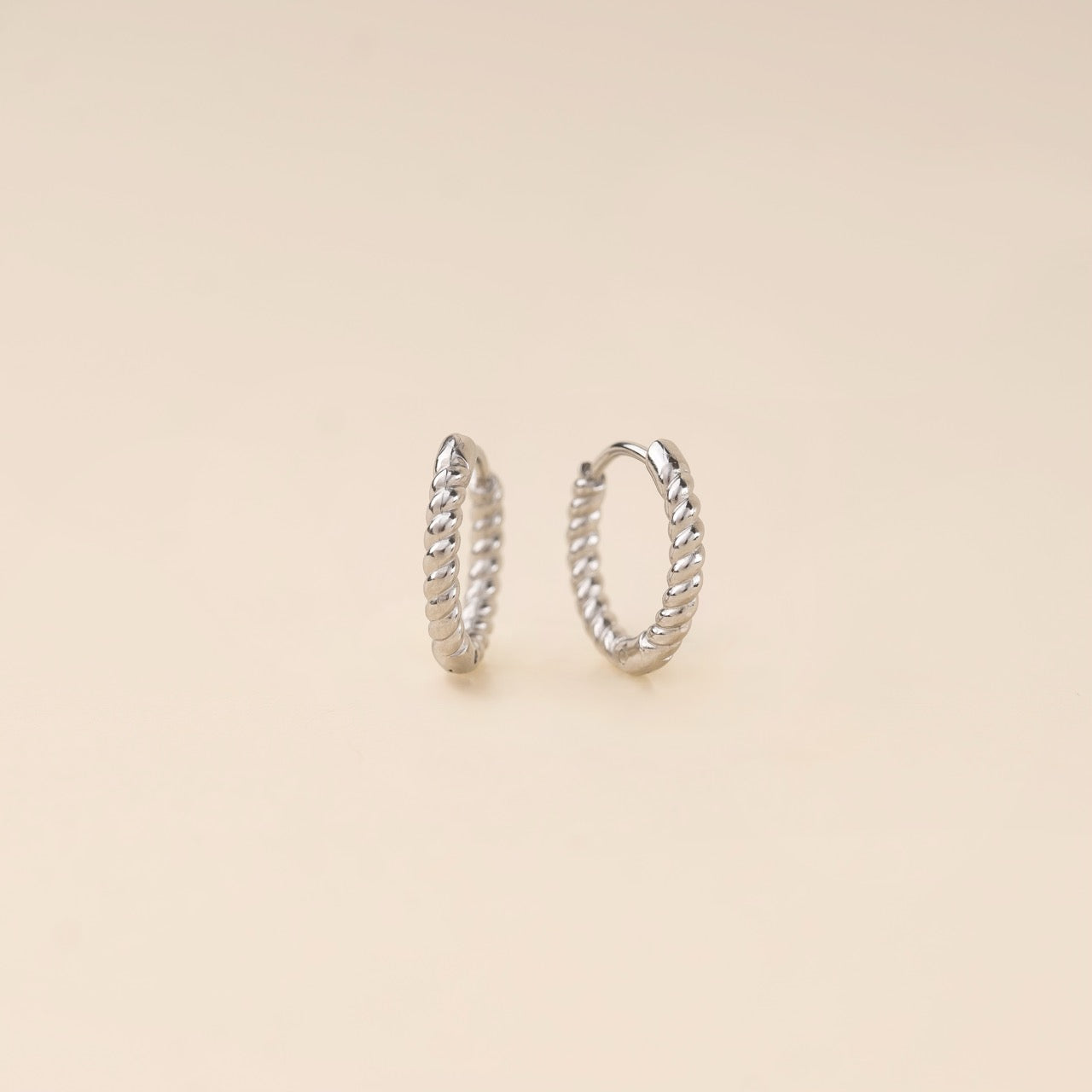 Rope Rounded Huggie Hoop Earrings