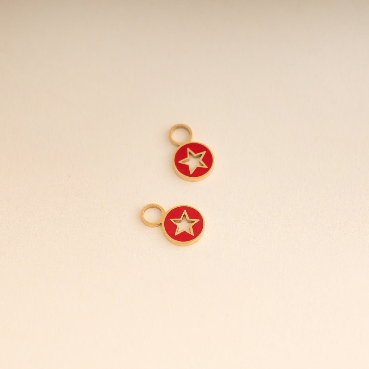 Star Cut-out Huggie Hoop Charms (Reversible)