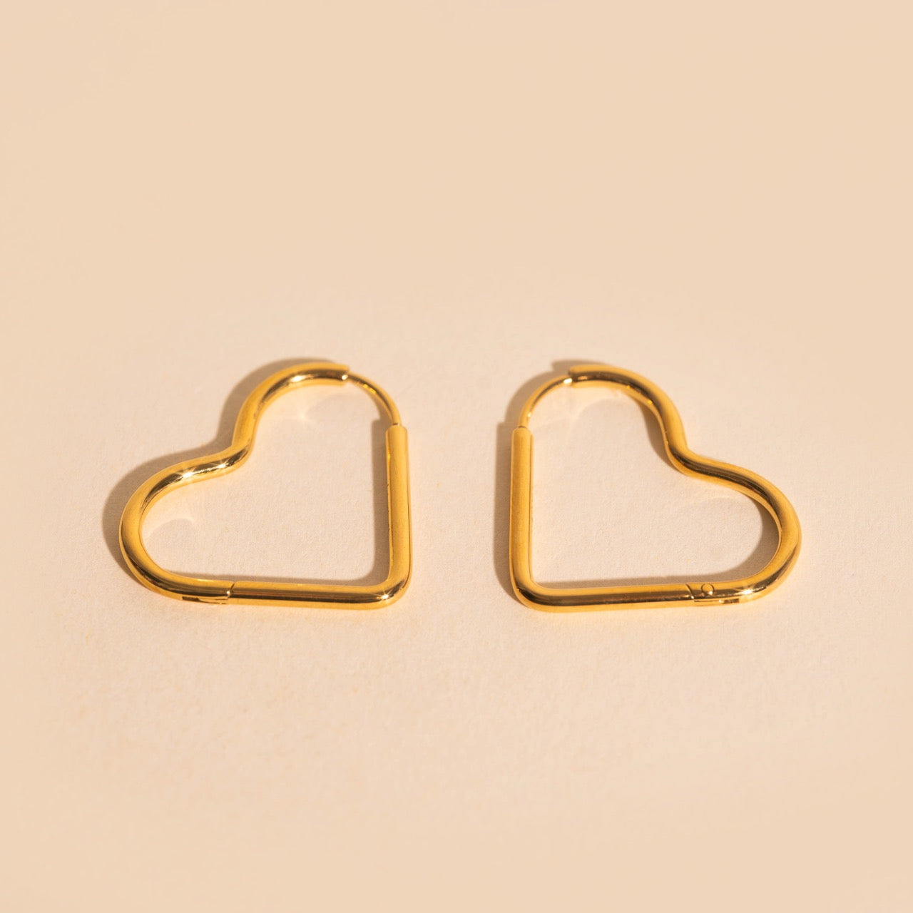 Rounded Heart Huggie Hoop Earrings