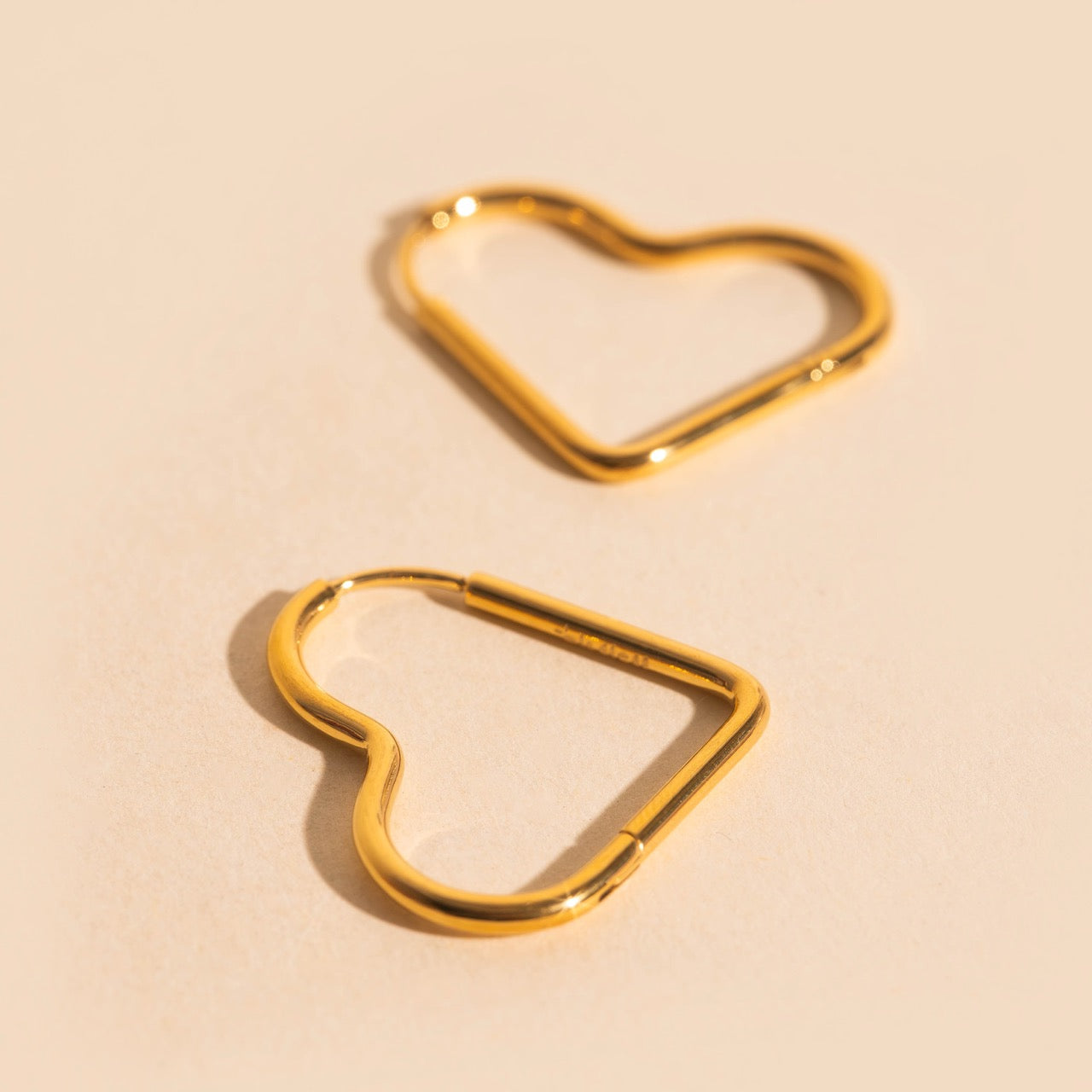 Rounded Heart Huggie Hoop Earrings