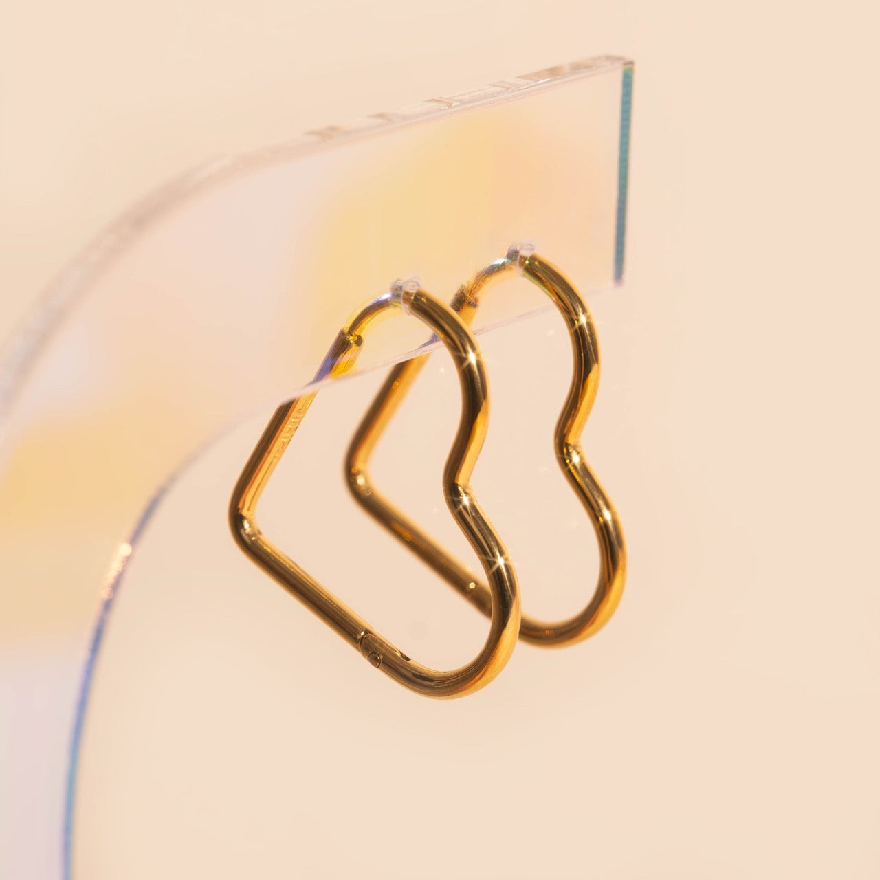 Rounded Heart Huggie Hoop Earrings