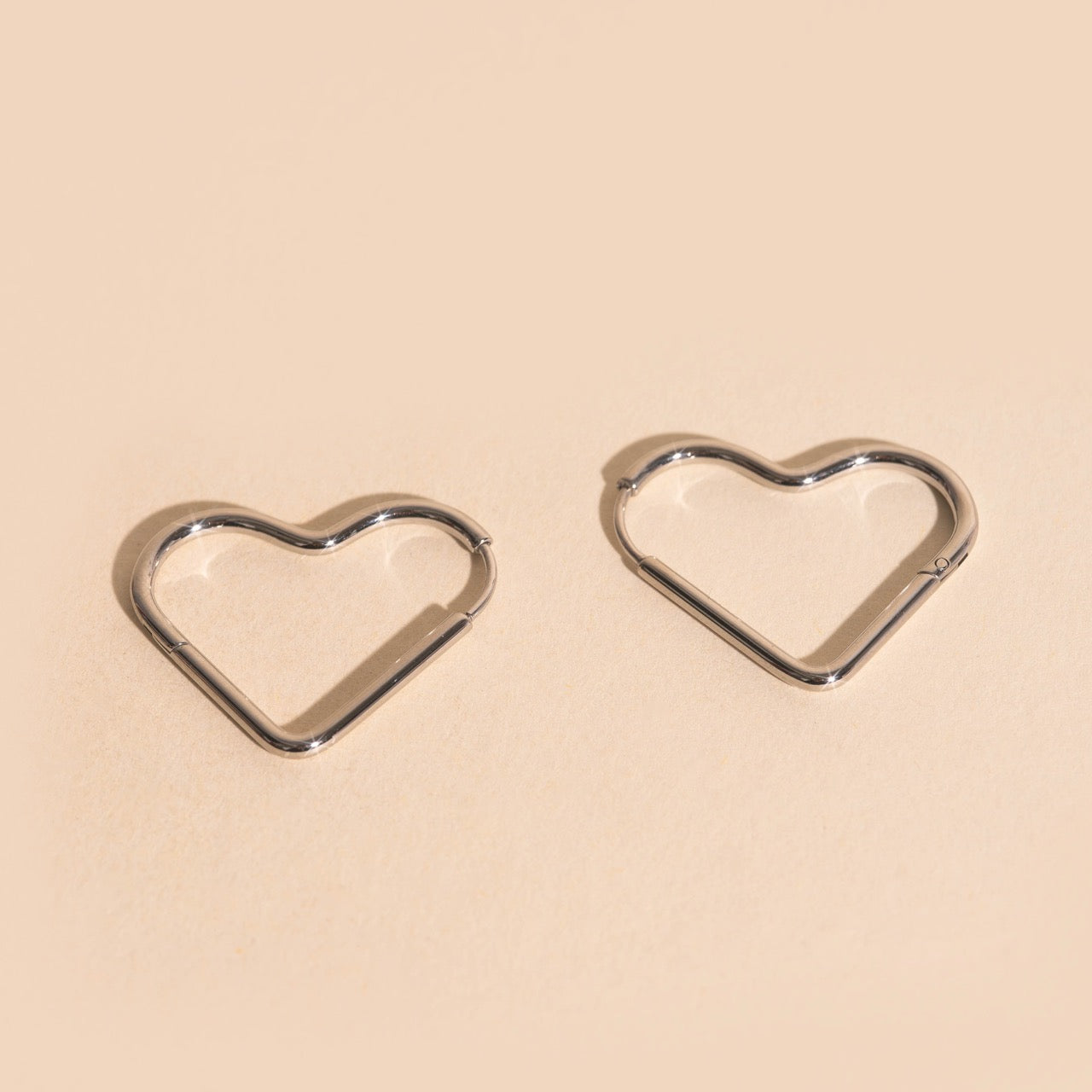 Rounded Heart Huggie Hoop Earrings