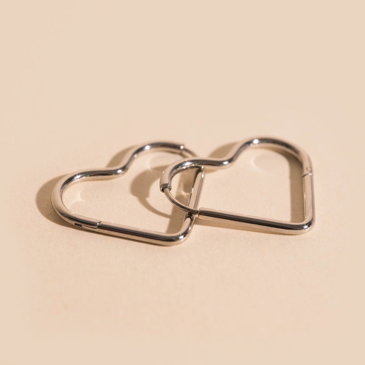 Rounded Heart Huggie Hoop Earrings
