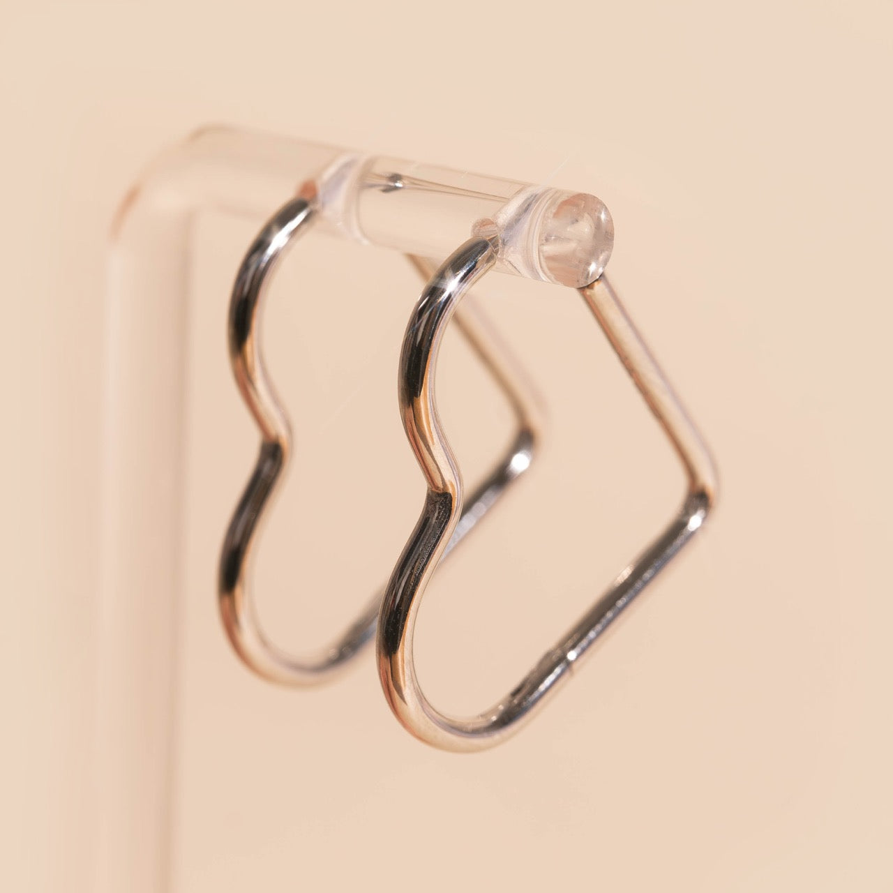 Rounded Heart Huggie Hoop Earrings