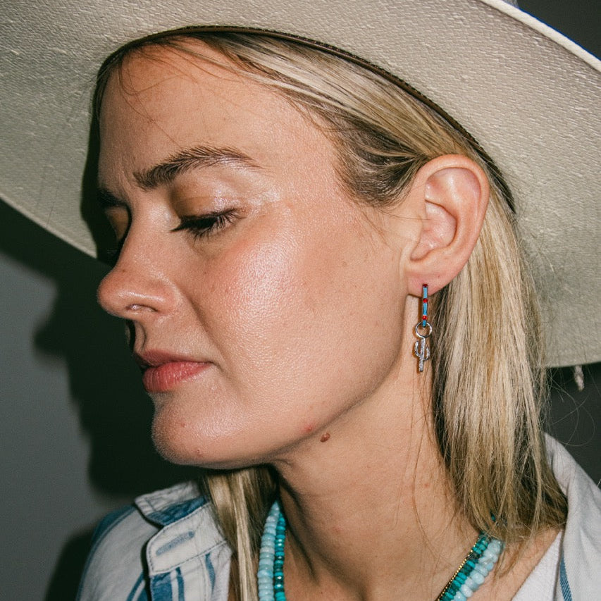 Desert Rose Huggie Hoop Earrings