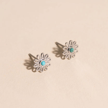 Turquoise Flower Mini Stud Earrings