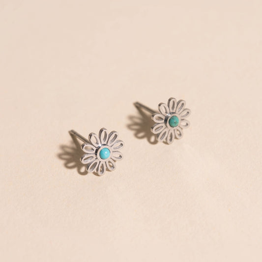 Turquoise Flower Mini Stud Earrings