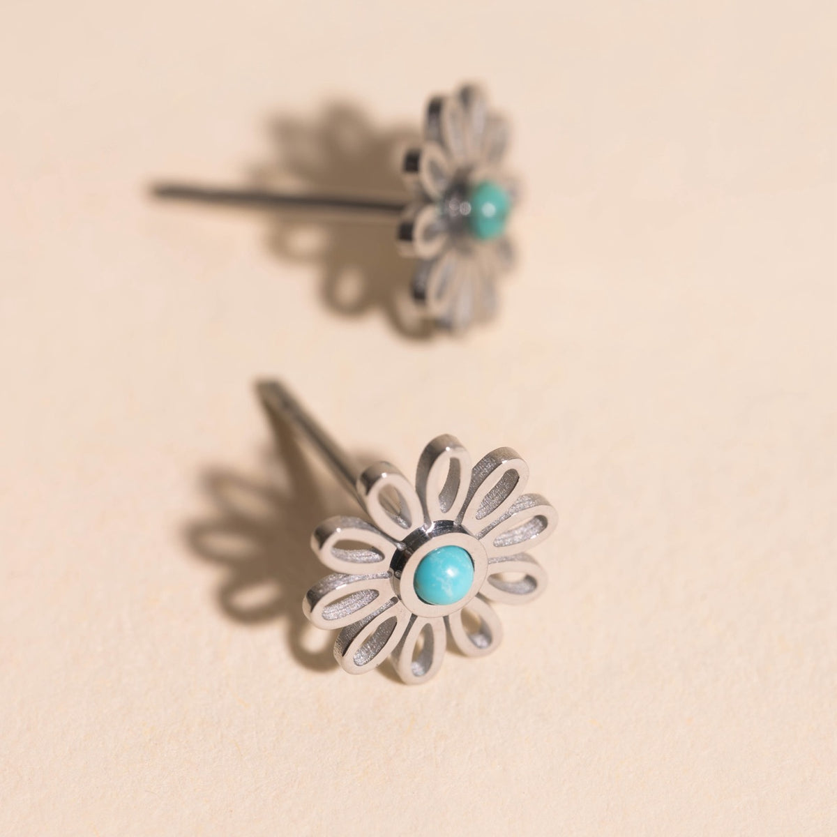 Turquoise Flower Mini Stud Earrings