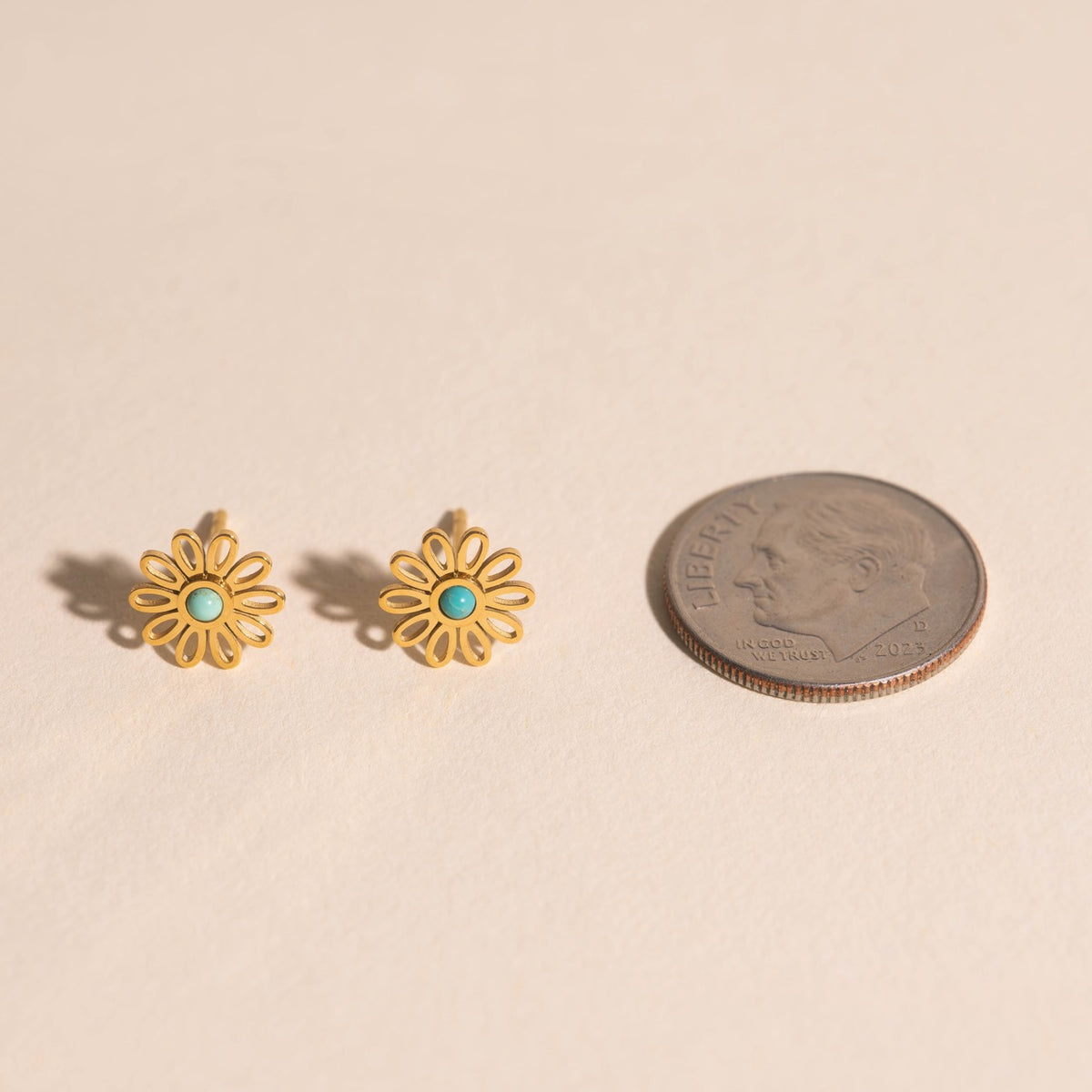 Turquoise Flower Mini Stud Earrings