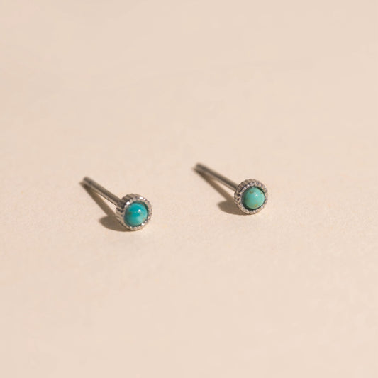 Tiny Turquoise Stud Earrings