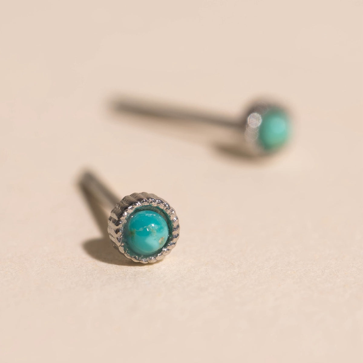 Tiny Turquoise Stud Earrings