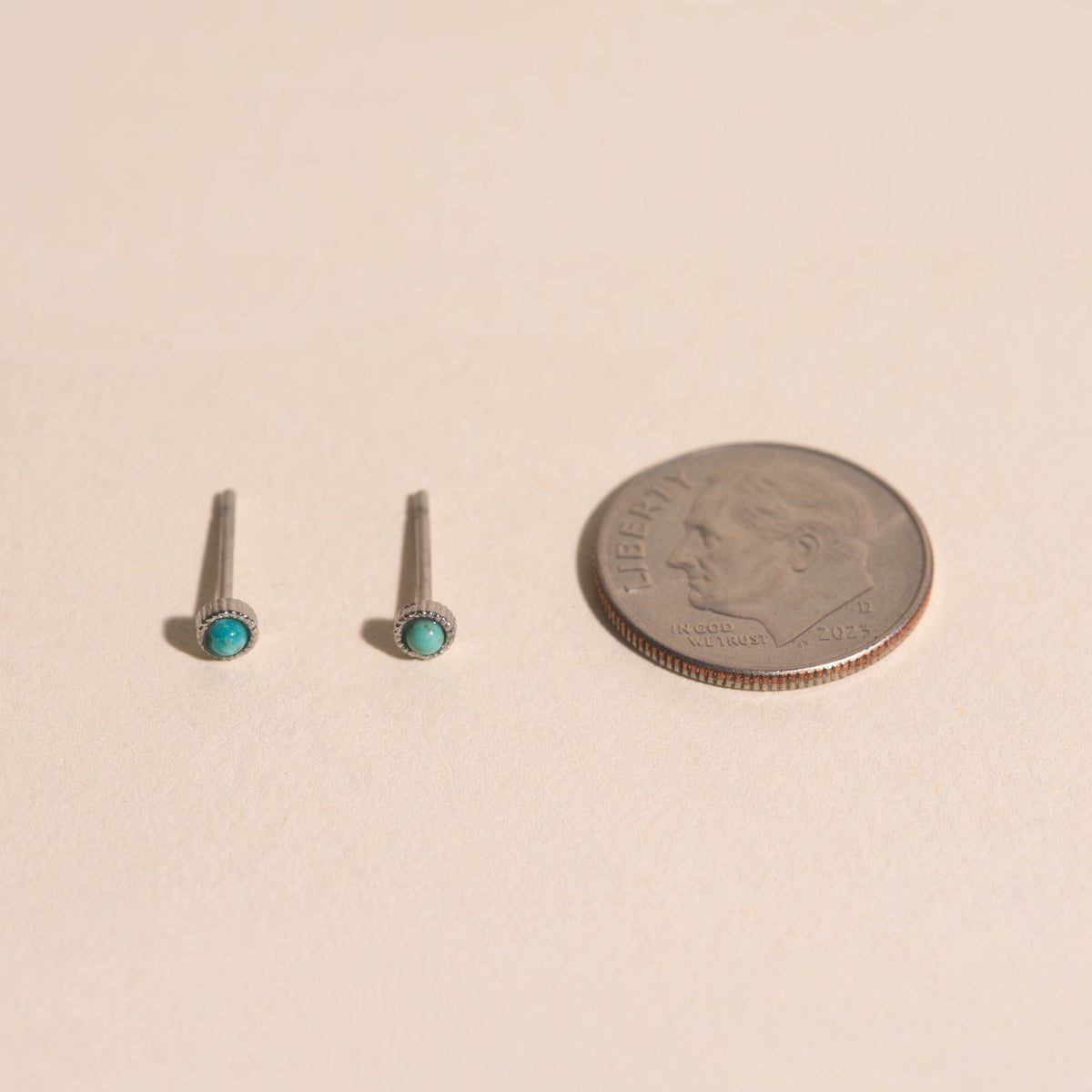 Tiny Turquoise Stud Earrings