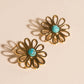 Turquoise Flower Stud Earrings