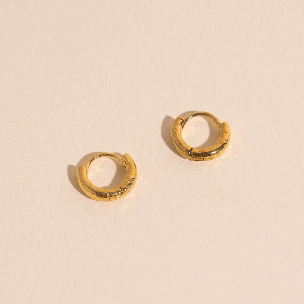 Hammered Tiny Huggie Hoop Earrings