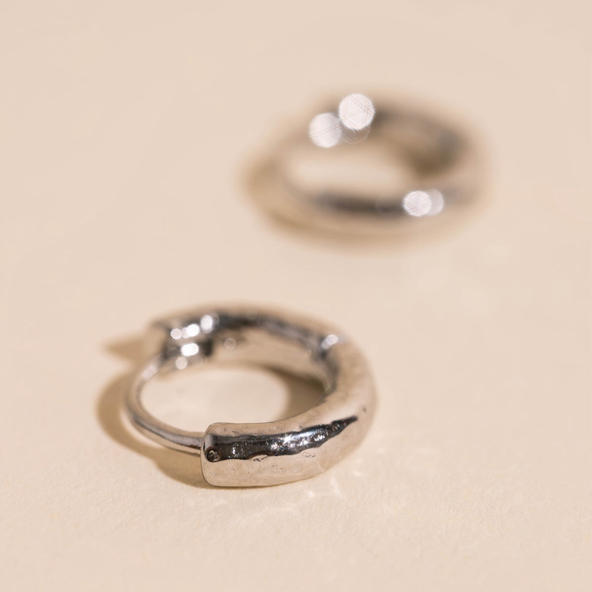 Hammered Tiny Huggie Hoop Earrings