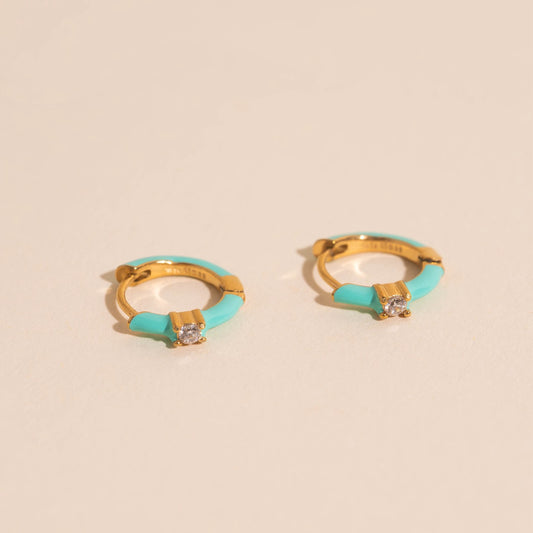 Color Pop Crystal Huggie Hoop Earrings