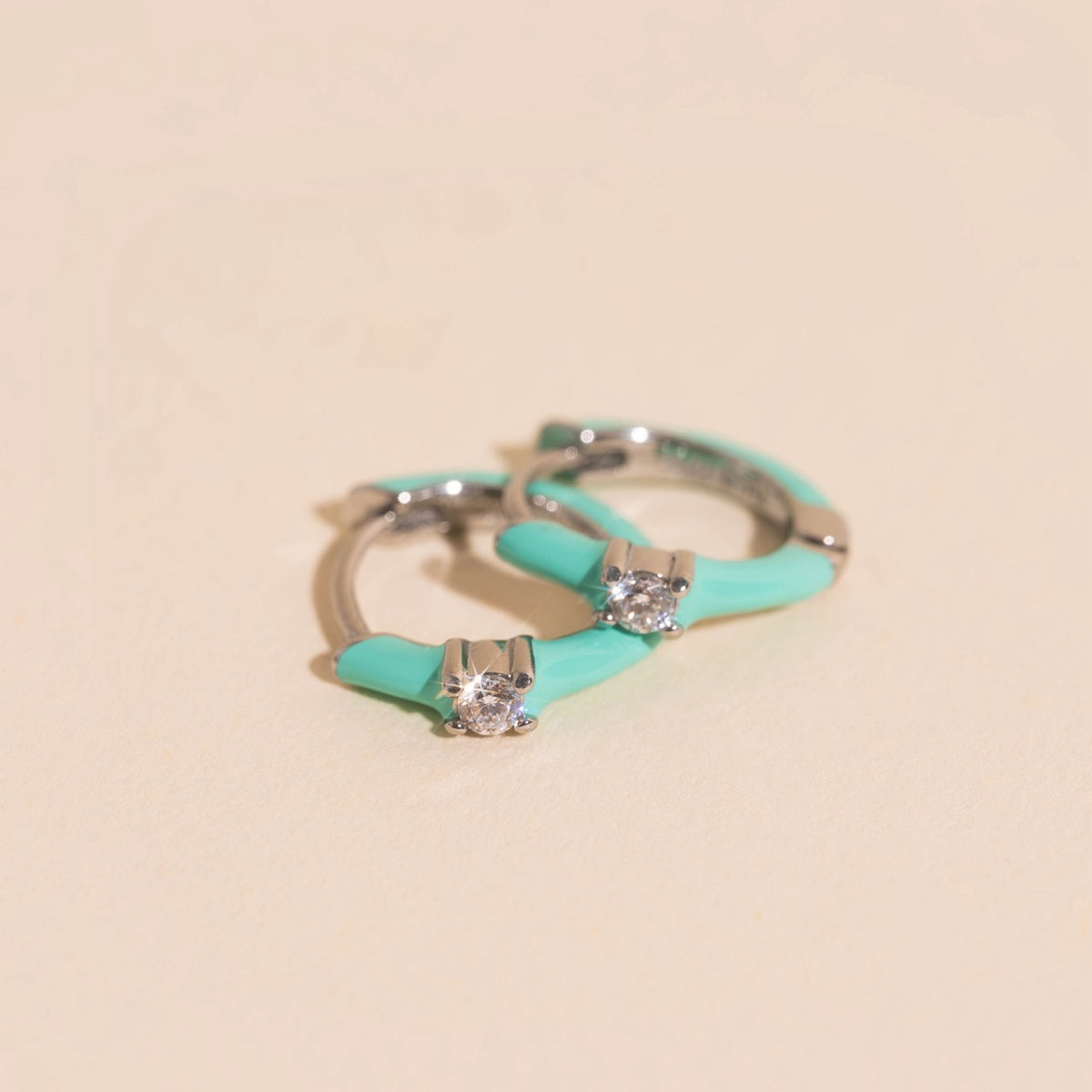 Color Pop Crystal Huggie Hoop Earrings