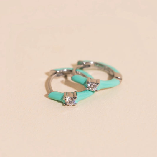 Color Pop Crystal Huggie Hoop Earrings