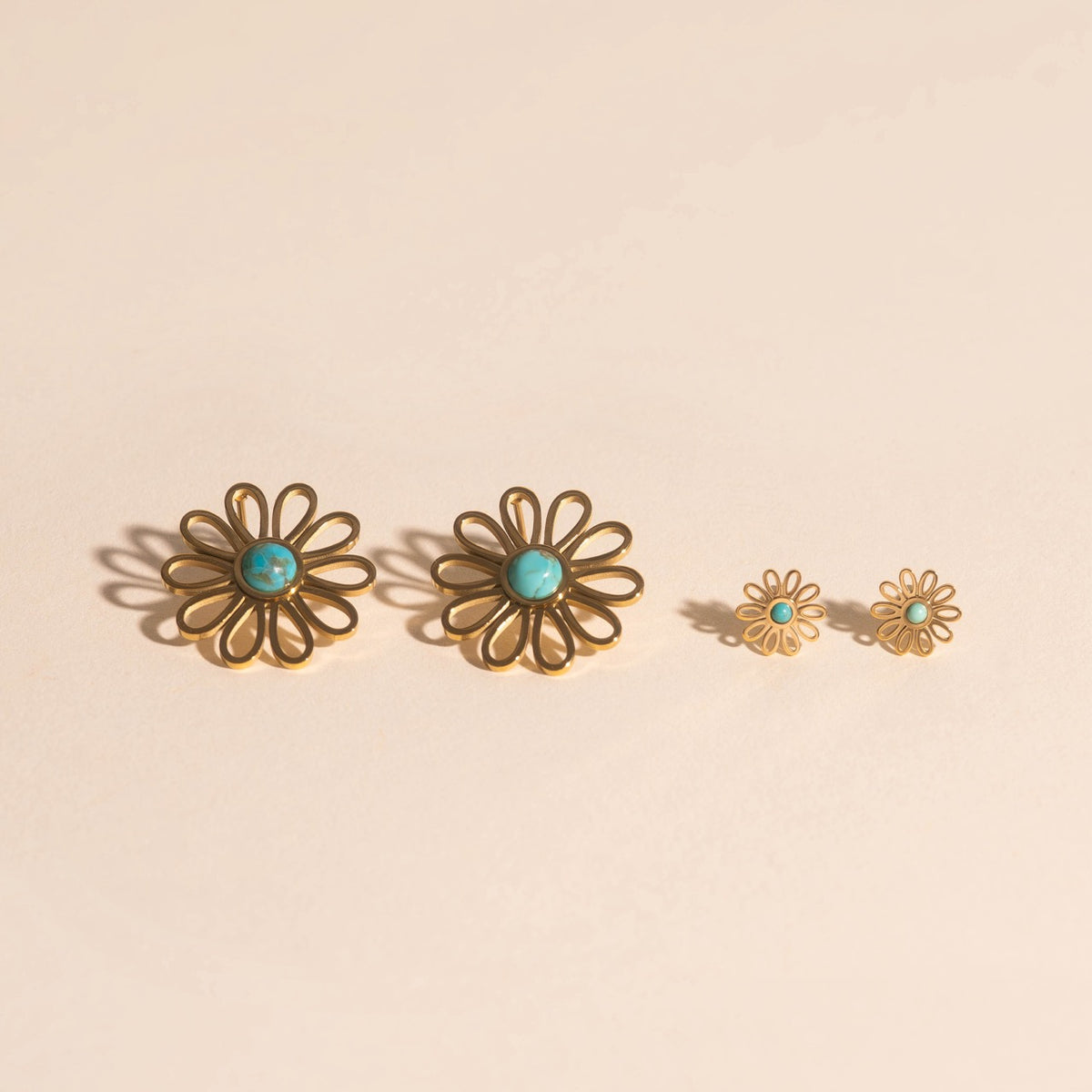 Turquoise Flower Mini Stud Earrings