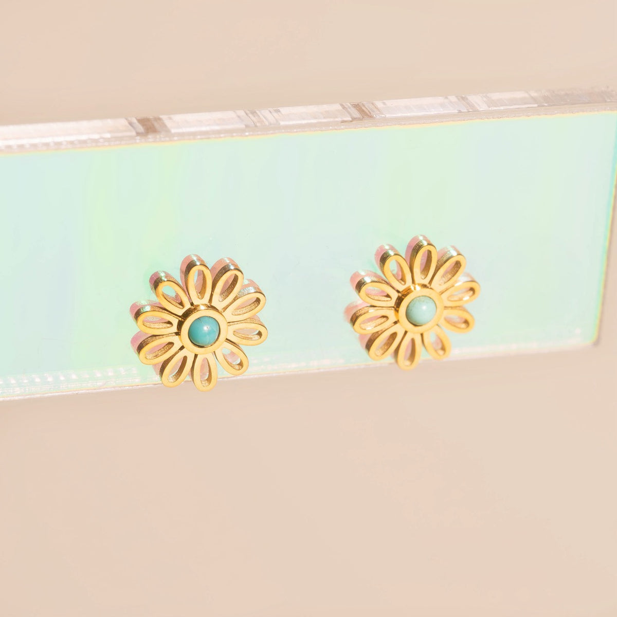 Turquoise Flower Mini Stud Earrings