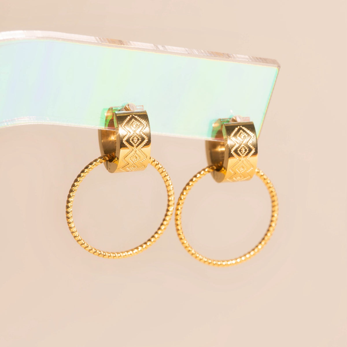 Lasso Rope Huggie Hoop Charms